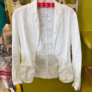 Frank & Eileen White Linen Tailored Blazer